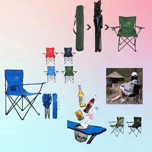 Camping Chair Fully Cushioned Seat And Back With Mesh Pocket Cup Holder