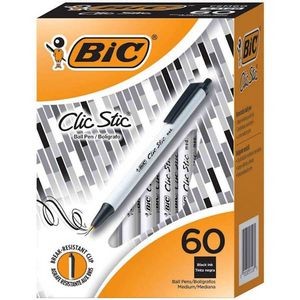 BIC Ball Pens - Black, 1.0mm, 60 Box (Case of 9)