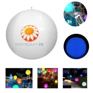 24'' PVC Inflatable 16 Color Light-Up Beach Ball with Remote