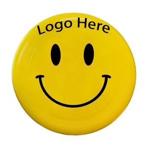 Sports Water Resistant Plastic Polyethylene Yellow Smiling Face Flying Disc Flyer Toy 10 3/4"x1 1/3"