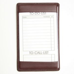 Leather Traditional Note Jotter w/ 10 Things To Do Cards