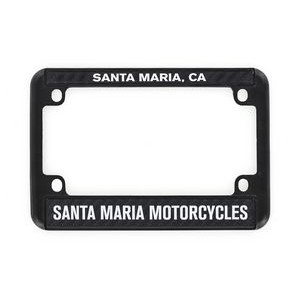 Black Coated Zinc Motorcycle License Frame Full-Color Vinyl Inlay (Domestic Production)