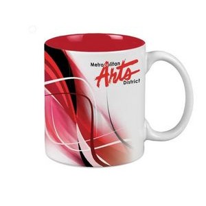 11 Oz. White/Red Two Tone Ceramic Mug