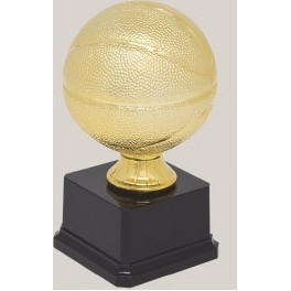 Gold Large Basketball Sport Ball Resin Trophy w/7"x3.5" Black Base