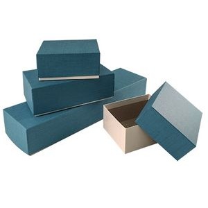 Blue Linen Rigid Gift Box (6 1/8"x3 5/8"x2 1/8")