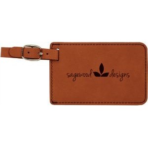 Rawhide Brown Laserable Leatherette Luggage Tag