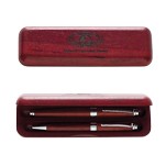 Premade Pen Set WB02R Natural Wooden Box w/Ballpoint Pen & Lead Pencil