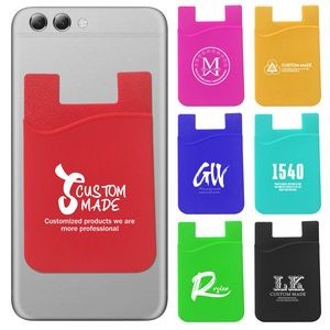 Silicone Phone Card Wallet with Back Sticker