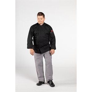 65/35 Polycotton Twill Classic 10-Knot Chef Coat (2XL-3XL) BLACK