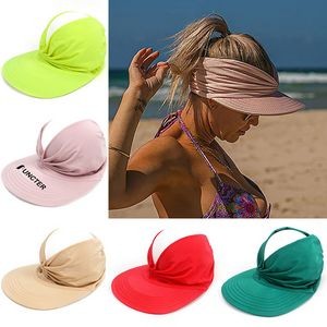 Womens Sun Visor Hat Wide Brim Summer Sun Hats UPF 50+ UV Protection Beach Hats Foldable Golf Visor