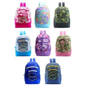17 Bungee Backpacks - 8 Assorted Prints (Case of 24)