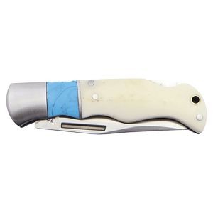 4" Blue/Bone Folding Knife