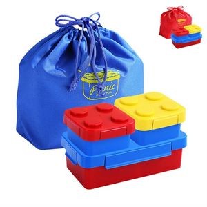 Colorful Blocks Splicing Lunch Box Food Container