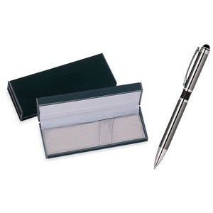 MD II Series Stylus Ball Point Pen in Black Velvet Gift Box - Gunmetal