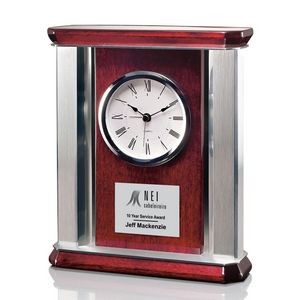 Rosedale 9" Mantle Clock - Rosewood/Alum