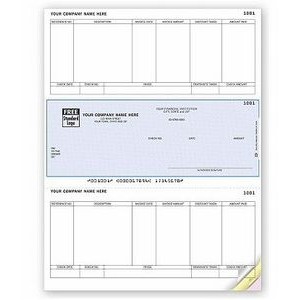 Laser Accounts Payable Check w/ Columned Stub (1 Part)