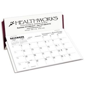 S-645 Stand-O-Matic Desk Calendar, White/Maroon Not Stockable