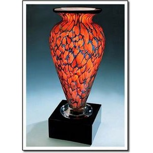 Indigo Monarch Athena Vase w/ Marble Base (6"x13.75")