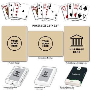 Solid Back Tan Poker Size Playing Cards