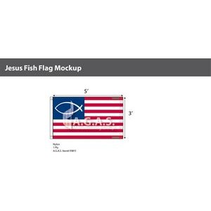 Jesus Fish Flags 3x5 foot