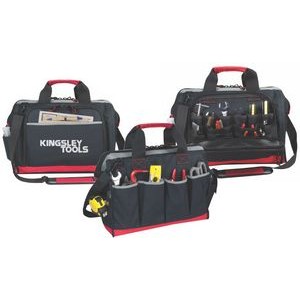 Delucxe Briefcase Tool Bag- Black With Red Trim