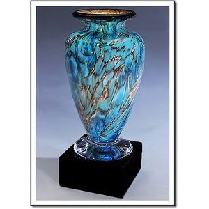 Glacier Dragon Athena Art Glass Vase w/ Marble Base (3.25"x7.5")