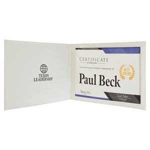Certificate Holder, Faux Leather White, 9" x 12"