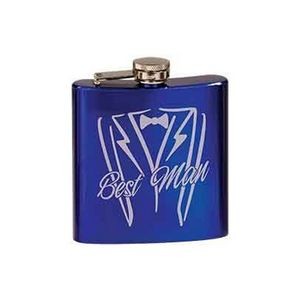 6 oz. Gloss Blue Stainless Steel Flask