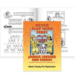 Bilingual Never Play With Fire! Educational Activities Book - Personalized