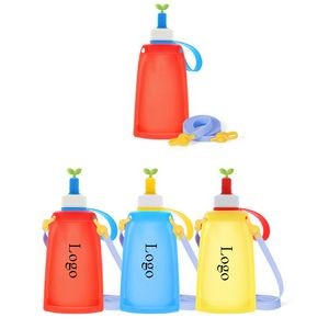 Cute Silicone Foldable Water Bottle for Kids