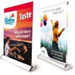 Mini Table Top Retractable Banner Stand w/ Graphic - 12"x16.5" - 2 Sided