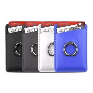 Smart Rfid PU Leather Phone Wallet w/ Ring Stand