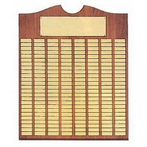 Airflyte® Roster Series American Walnut Plaque w/96 Brushed Brass Plates & Top Notch