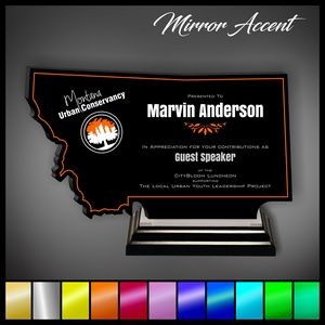 7" Montana Black Acrylic Award with Mirror Accent