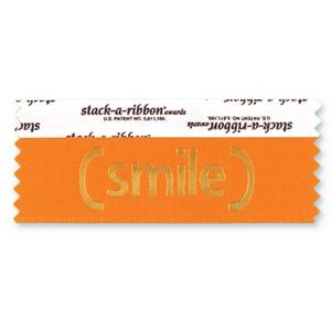 (smile) STK A RBN Orange Ribbon Gold Imprint