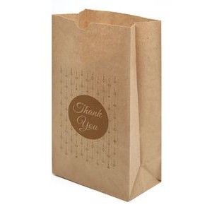Holiday Gold Predesigned 1-sided Natural SOS Paper Bags 6" X 11.0625" X 3.625"