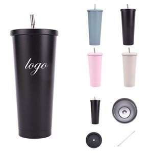 25oz Stainless Steel Simple Straw Cup