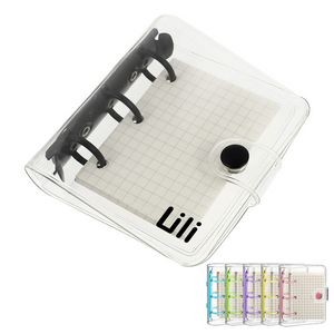 PVC Mini Clear Notebook With Binder Inner Paper Pockets