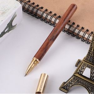 Vintage Wooden Pen With Brass Pen Cap