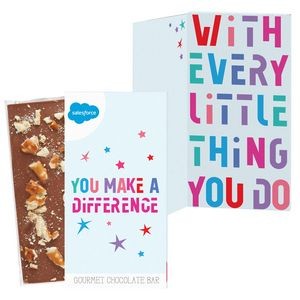 3.5 oz Belgian Chocolate Greeting Card Box (You Make A Difference) - Salted Pretzel