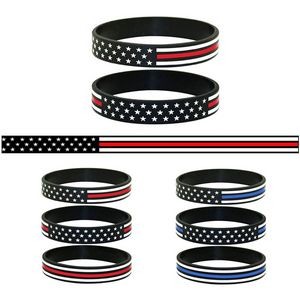 Embossed U.S. Patriotic Silicone Bracelets