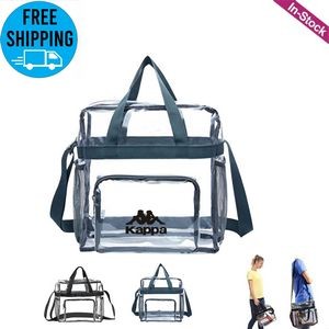 Stadium Approved Clear Tote Bag with Front Zipper Pocket