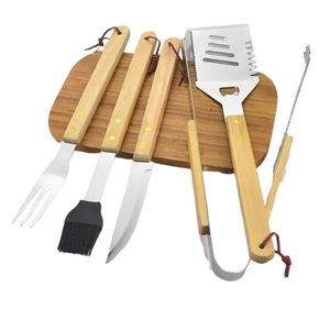 Stainless Steel BBQ Tool W/ Bamboo Box