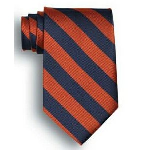 School Stripes Tie - Navy/Orange