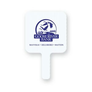 Corrugated Plastic Square Rally Hand Fan w/Rounded Corners