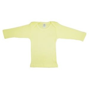 Rib Knit Long Sleeve Yellow Lap T-Shirt