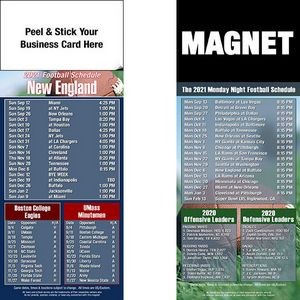 New England Pro Football Schedule Peel & Stick Magnet (3 1/2"x8 1/2")