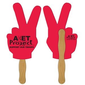 Peace Sign Hand Fan Full Color (2 Sides)