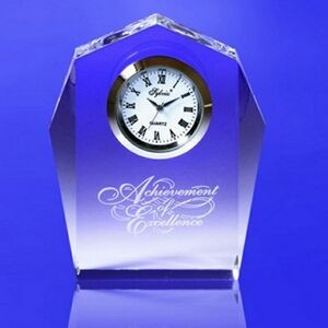3-1/2" Regal Crystal Clock Desktop Award