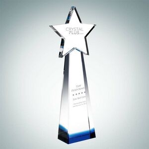 Designer Collection Blue Star Goddess Optical Crystal Award (Medium)